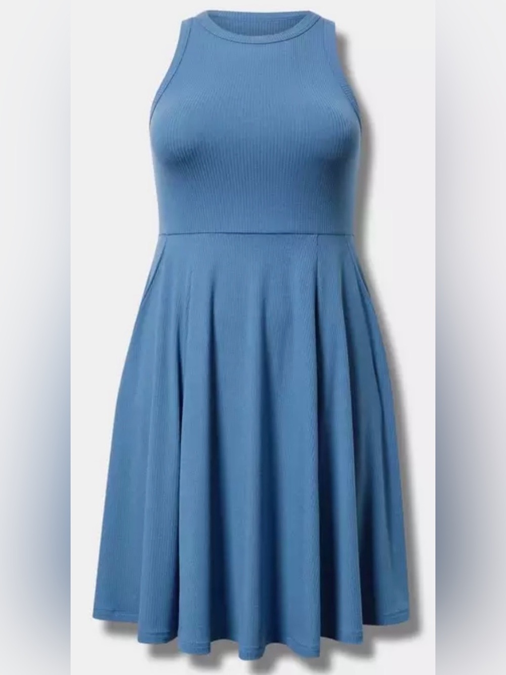 NWT Torrid Blue Ribbed Fit-and-Flare Women's Dress